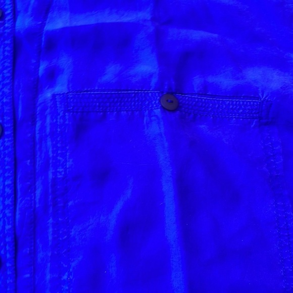 Dana  Buchman Vintage Silk buttons Down Short Sleeves blouse Size L - Picture 11 of 13